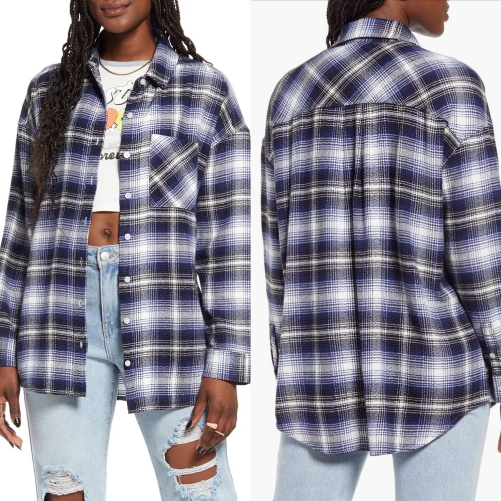 BP. Boyfriend Plaid Shirt